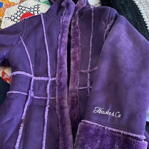 Hawke & Co. purple suede winter coat. Girls sz 14